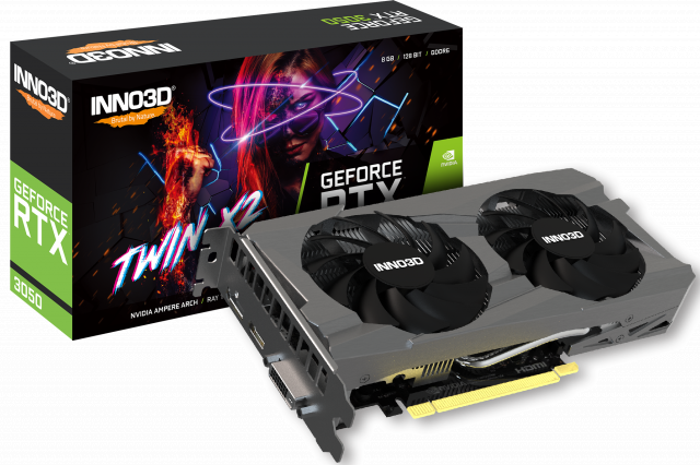 Видеокарта Inno3D RTX 3050 TWIN X2 OC 8GB GDDR6 