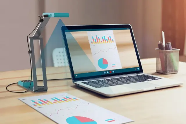 Document camera with portable scanner-visualizer IRIScan VISUALIZER 7 Dislexic, 4K, USB-C 