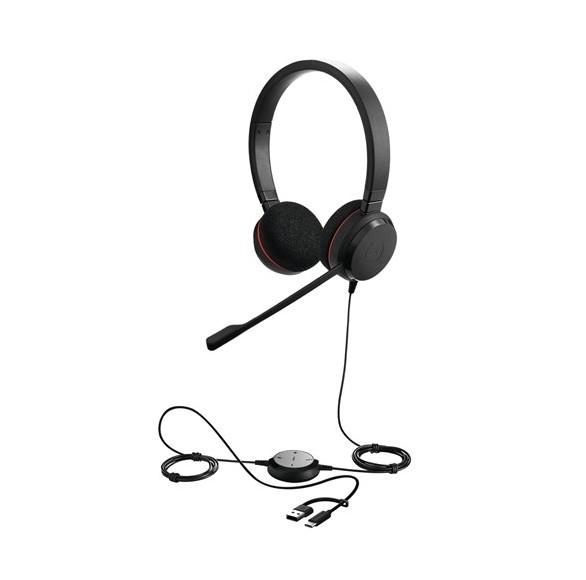 Headphones with mic Jabra Evolve 20 UC Stereo USB-C/А Adapter 