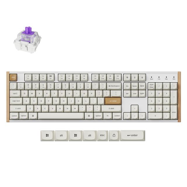Wireless Mechanical Keyboard Keychron K10 HE Magnetic Switch - White Special Edition 