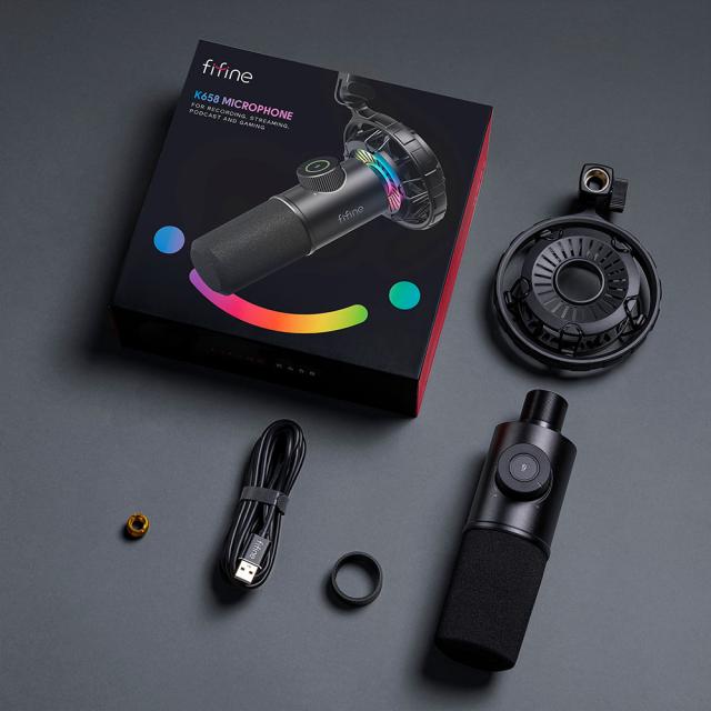 Desktop Microphone FIFINE K658 Dynamic RGB - Black 