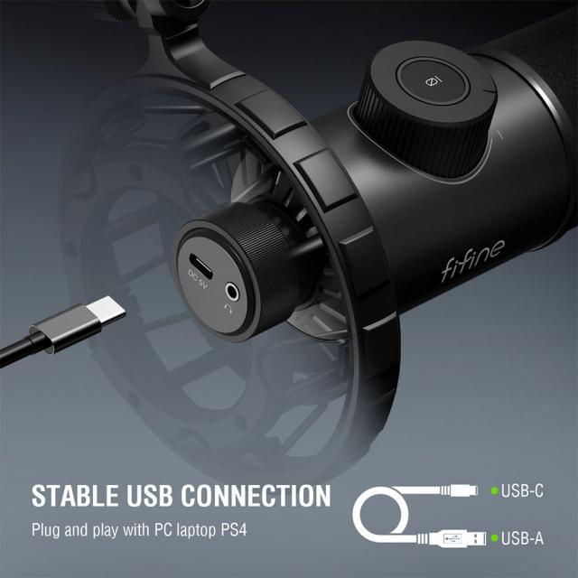 Desktop Microphone FIFINE K658 Dynamic RGB - Black 