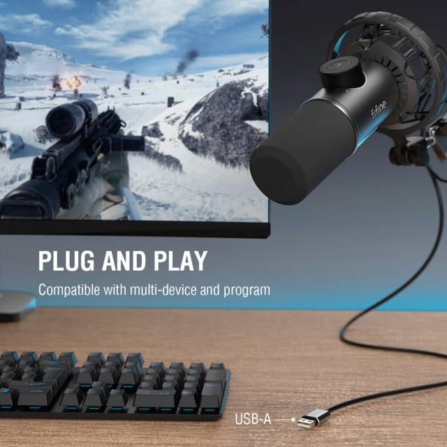 Desktop Microphone FIFINE K658 Dynamic RGB - Black 