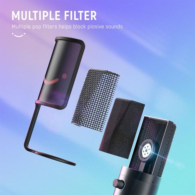 Desktop Microphone FIFINE K669 PRO2 RGB - Black 