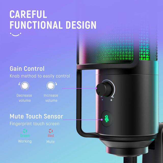 Desktop Microphone FIFINE K669 PRO2 RGB - Black 
