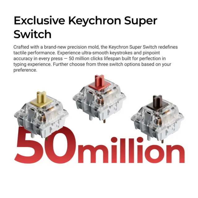 Геймърска Механична клавиатура Keychron C3 Pro 8K QMK - Super Red Switch, Hot-Swappable, RGB 