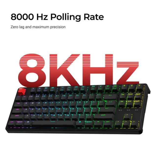 Геймърска Механична клавиатура Keychron C3 Pro 8K QMK - Super Red Switch, Hot-Swappable, RGB 