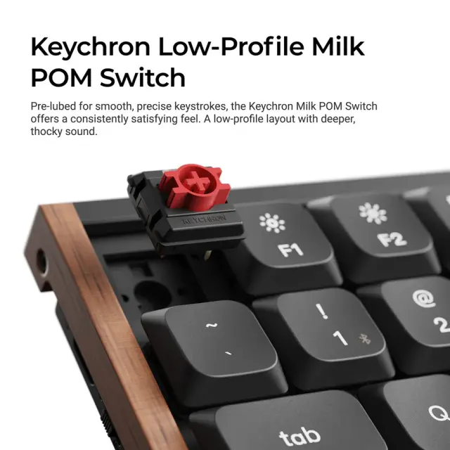 Wireless Mechanical Keyboard Keychron K3 MAX SE Black QMK/VIA - Milk POM Red Switch 