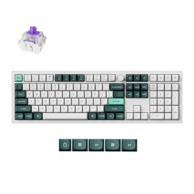 Wireless Mechanical Keyboard Keychron Q6 HE QMK Gateron Double-Rail Magnetic Switch - Shell White 
