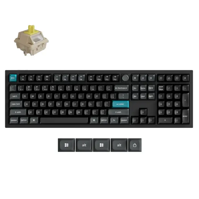Wireless Mechanical Keyboard Keychron Q6 Ultra 8K Black - Silk POM Switch Banana 