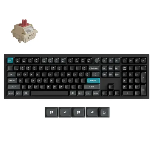Wireless Mechanical Keyboard Keychron Q6 Ultra 8K Black - Silk POM Switch Red 