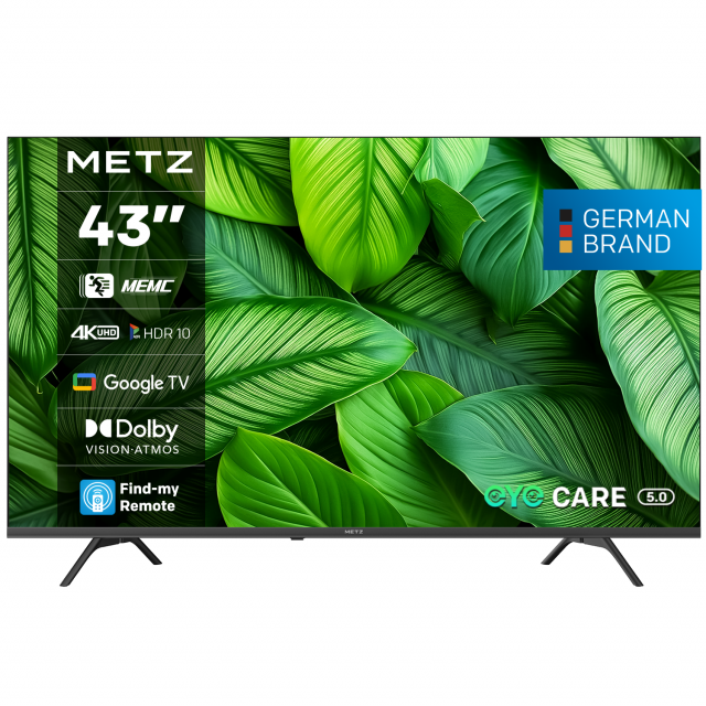 METZ TV 43" 43MUF7000Z UHD LED SMART TV, 4K, Google TV, Class F 