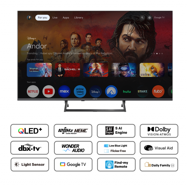 METZ TV 50"  50MQF7500Z UHD QLED SMART TV, 120Hz, 4K, Google TV, 126.0cm 