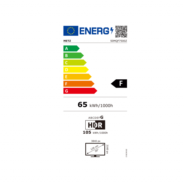 METZ TV 50"  50MQF7500Z UHD QLED SMART TV, 120Hz, 4K, Google TV, 126.0cm 