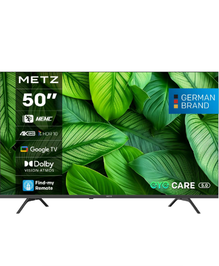 METZ Телевизор 50" UHD LED SMART TV, 4K Ultra HD, Google TV, Frameless 