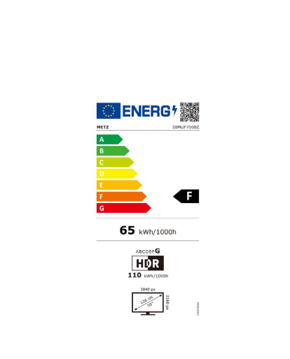 METZ Телевизор 50" UHD LED SMART TV, 4K Ultra HD, Google TV, Frameless 