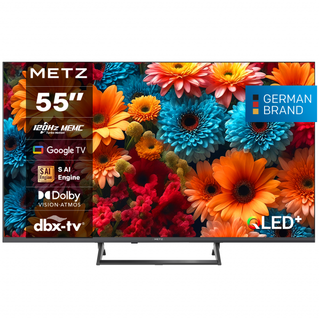 METZ TV 55" 55MQF7500Z UHD QLED SMART TV, 120Hz, 4K, Google TV, Frameless, 139.0cm 