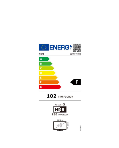 METZ TV 65" UHD LED SMART TV, 4K, Google TV, Frameless 