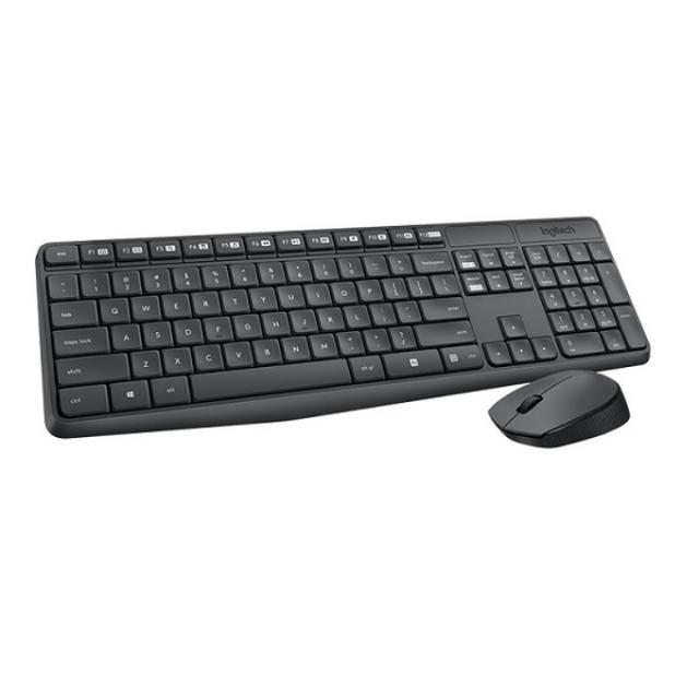 Kомплект безжични клавиатура с мишка Logitech MK235, Тъмносив 