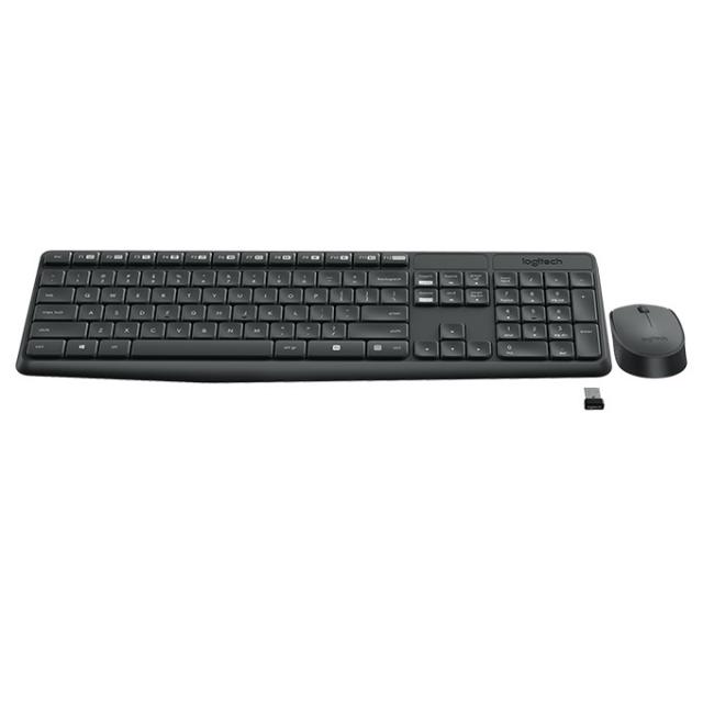 Kомплект безжични клавиатура с мишка Logitech MK235, Тъмносив 