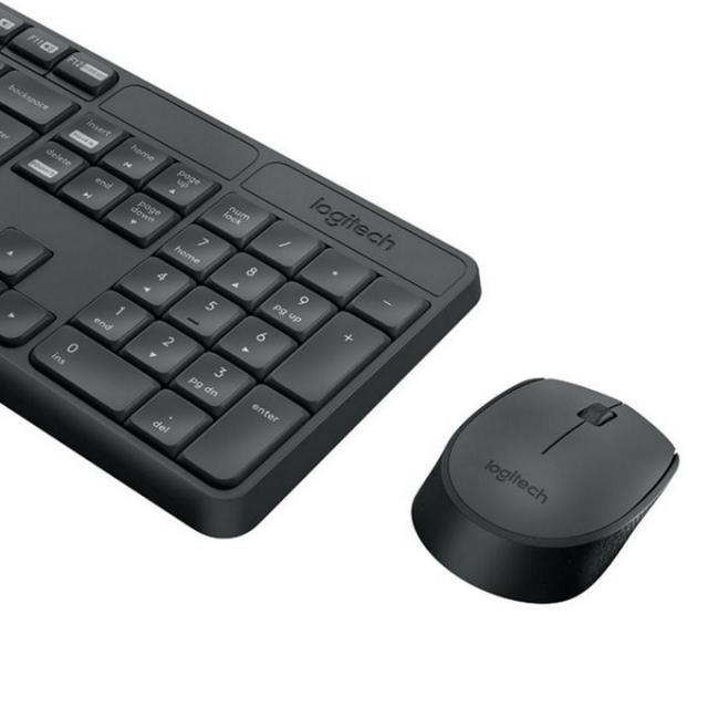 Kомплект безжични клавиатура с мишка Logitech MK235, Тъмносив 