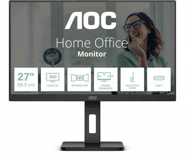 Монитор AOC Q27P3CV - 27" IPS, QHD(2560x1440), 100Hz, 111% sRGB, HDMI, DisplayPort 