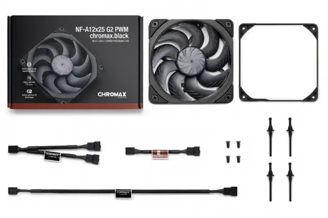 Вентилатор Noctua NF-A12x25 G2 PWM chromax.black, 120mm 