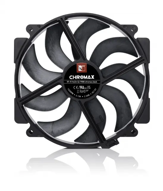 Вентилатор Noctua NF-A14x25r G2 PWM chromax.black, 140mm 