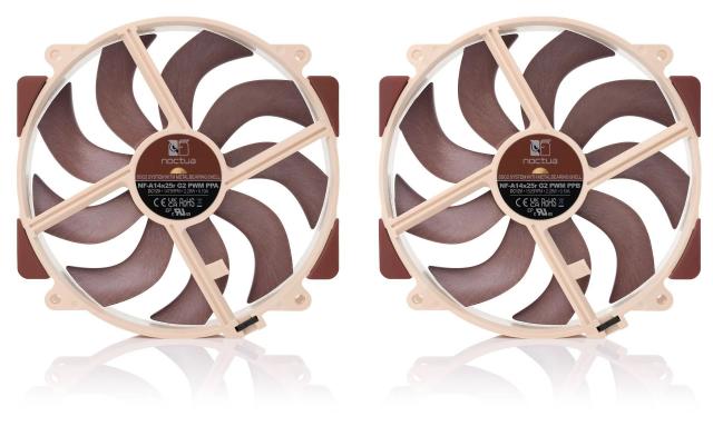 Комплект вентилатори Noctua NF-A14x25r G2 PWM Sx2-PP, 2 x Fan 140mm 