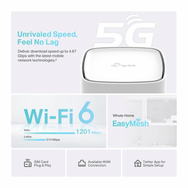 Безжичен рутер TP-LINK Archer NX200 5G WiFi 6 AX1800 