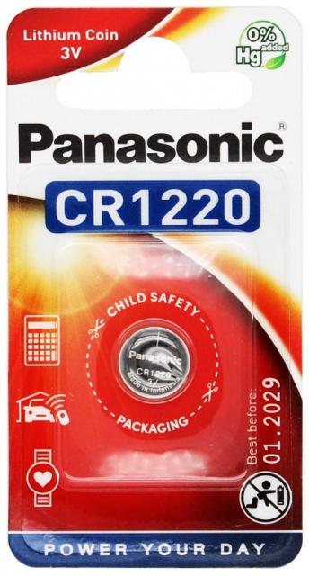 Lithium Button Battery PANASONIC CR1220 3V 1pc. 