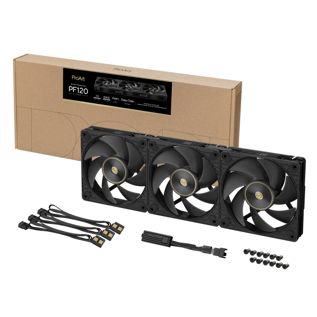 3in1 Fan Pack ASUS PROART PF120 PWM - Black 120x120x28 mm 