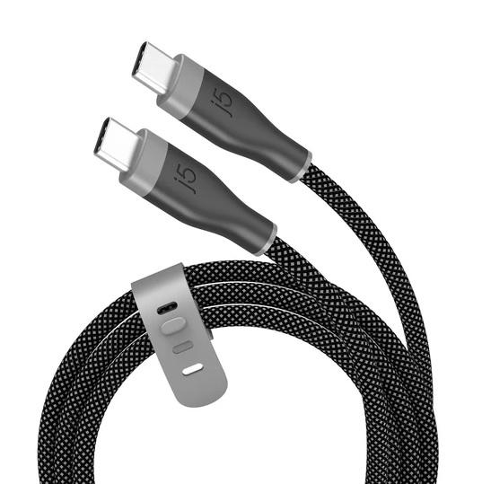 j5create Charging Cable, USB-C - USB-C, 60 W, 1.8 m, black 