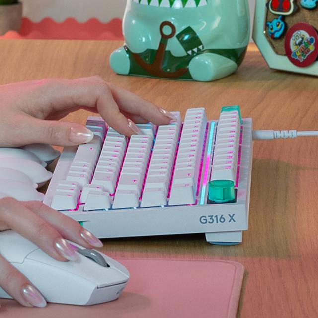 Gaming Mechanical keyboard Logitech G316 X 75 - Hot-Swappable Tactile Switch - White 