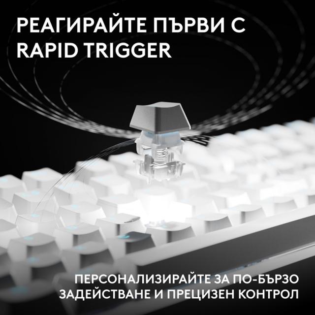 Gaming Mechanical keyboard Logitech G Pro X2 RAPID TKL, Magnetic Analog Linear Switch - White 