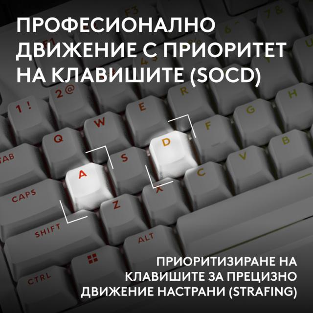 Gaming Mechanical keyboard Logitech G Pro X2 RAPID TKL, Magnetic Analog Linear Switch - White 