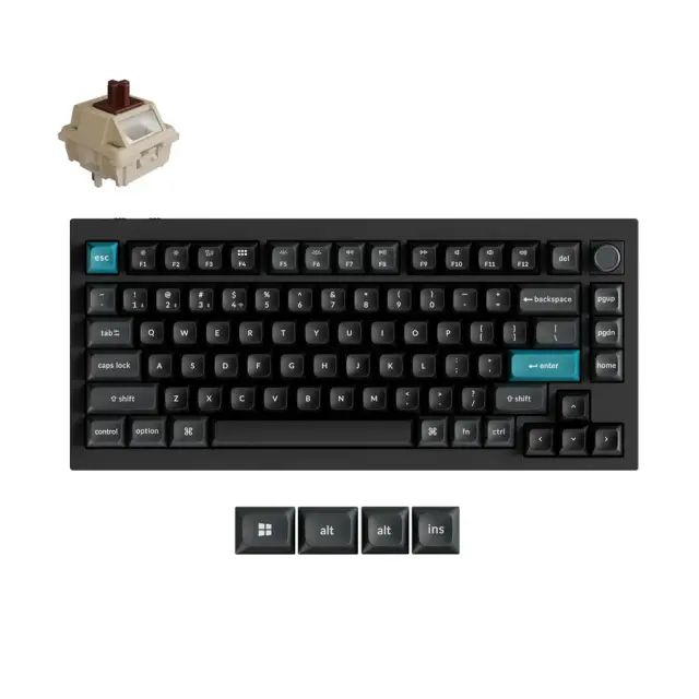 Безжична механичка клавиатура Keychron Q1 Ultra 8K Black - Silk POM Switch Brown 