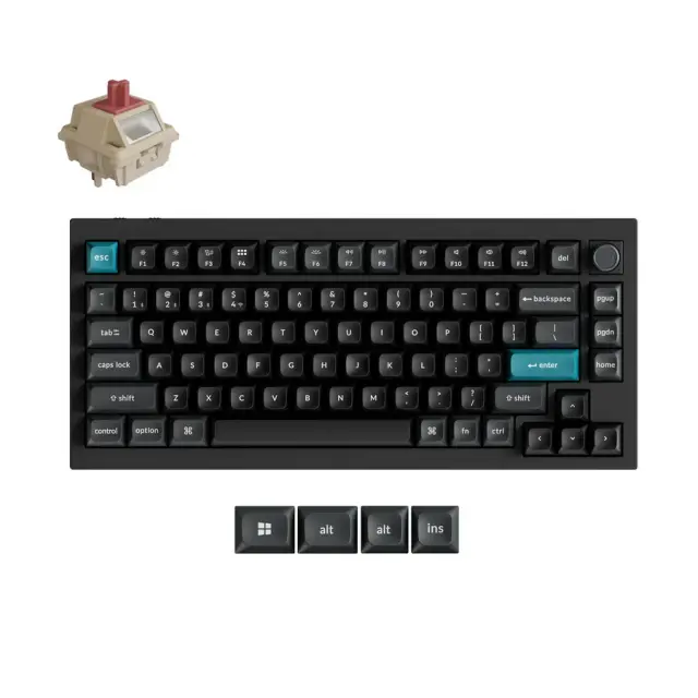 Безжична механичка клавиатура Keychron Q1 Ultra 8K Black - Silk POM Switch Red 