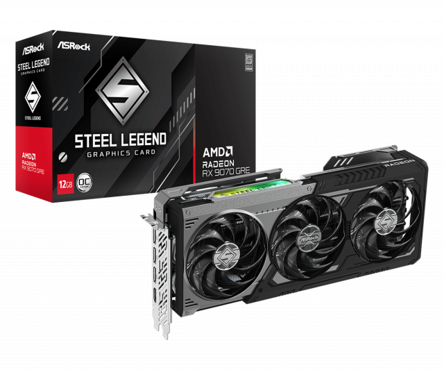 Graphic card ASRock Radeon RX 9070 GRE Steel Legend Dark 12GB OC GDDR6 