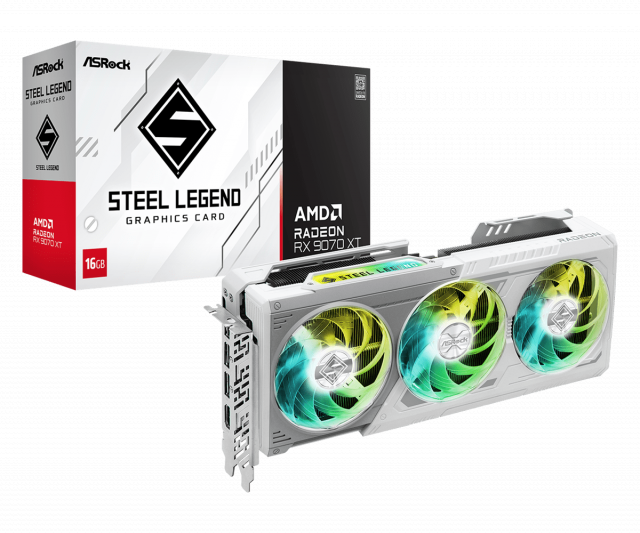 Graphic card ASRock RADEON RX 9070 XT STEEL LEGEND 16GB GDDR6 