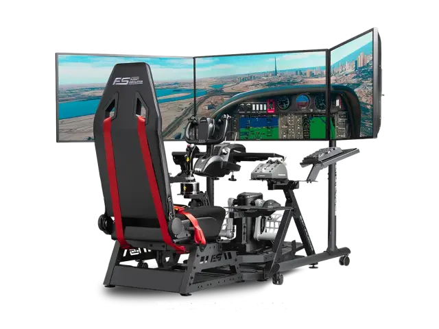 Free Standing Triple Monitor stand Next Level Racing Round Tube 