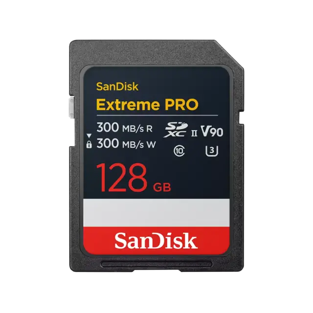 SanDisk Memory card Extreme Pro SDXC 128GB 300MB/s & 300Mb/s Class 10 V90 UHS-II 