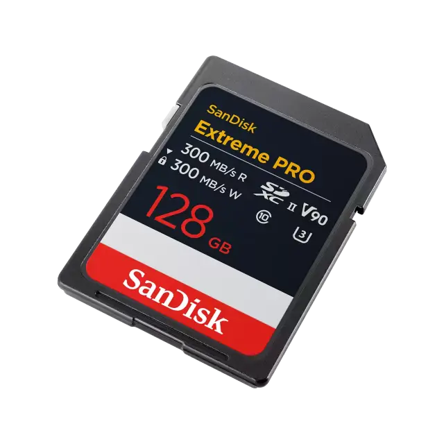 SanDisk Memory card Extreme Pro SDXC 128GB 300MB/s & 300Mb/s Class 10 V90 UHS-II 