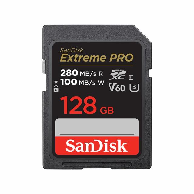 SanDisk Memory Card Extreme Pro SDXC 128GB 280MB/s & 100Mb/s Class 10 UHS-II 
