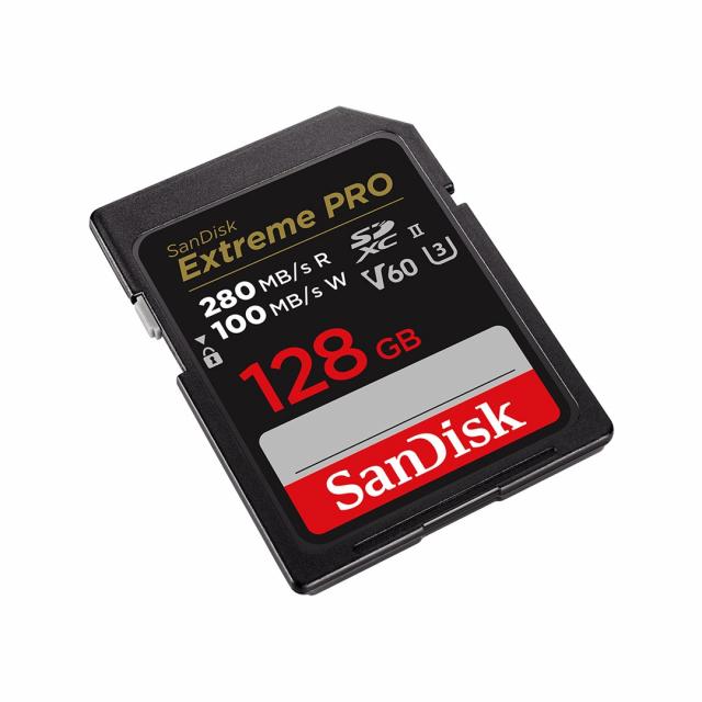 SanDisk Memory Card Extreme Pro SDXC 128GB 280MB/s & 100Mb/s Class 10 UHS-II 