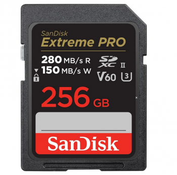SanDisk Memory card Extreme Pro SDXC 256GB 280MB/s & 100Mb/s Class 10 UHS-II