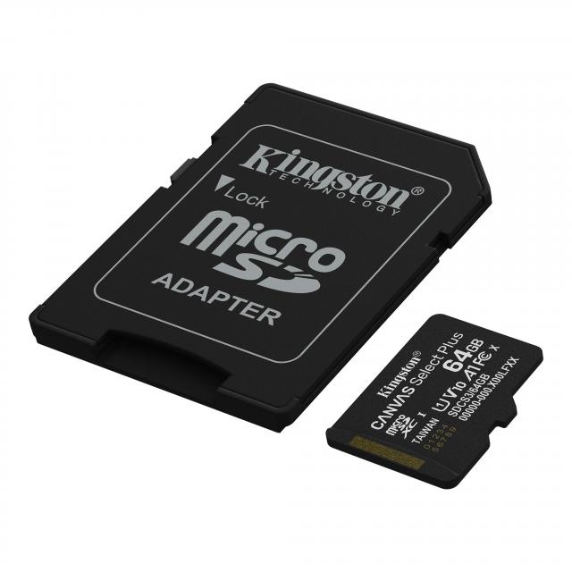Memory card Kingston Canvas Select Plus, microSDXC 64GB 