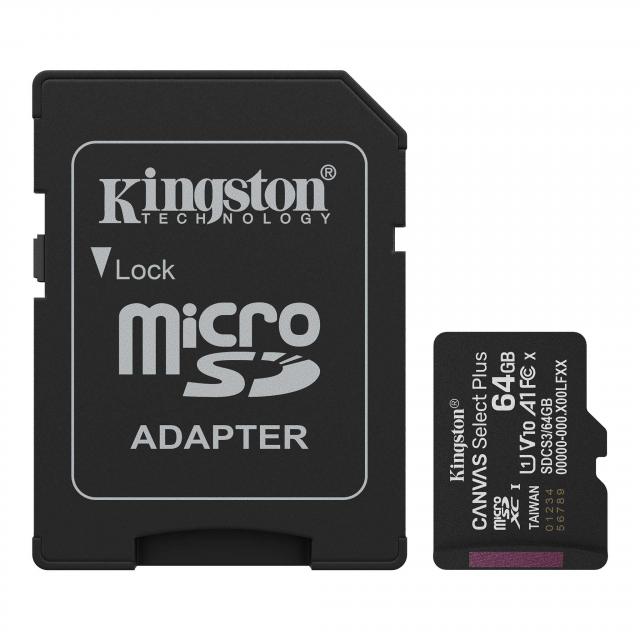 Memory card Kingston Canvas Select Plus, microSDXC 64GB 