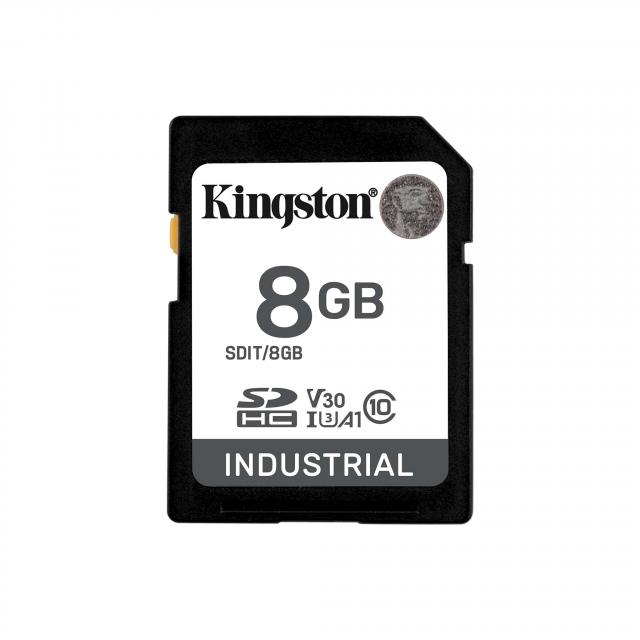 Карта памет Kingston 8GB SDHC Industrial C10, UHS-I, U3, V30, A1 
