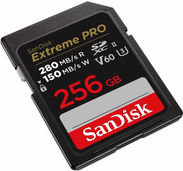 SanDisk Memory card Extreme Pro SDXC 256GB 280MB/s & 100Mb/s Class 10 UHS-II 